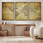 Push Pin World Map Canvas Print | Travel Tracker Wall Art