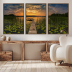 Lake and Flower Wall Art Canvas Print