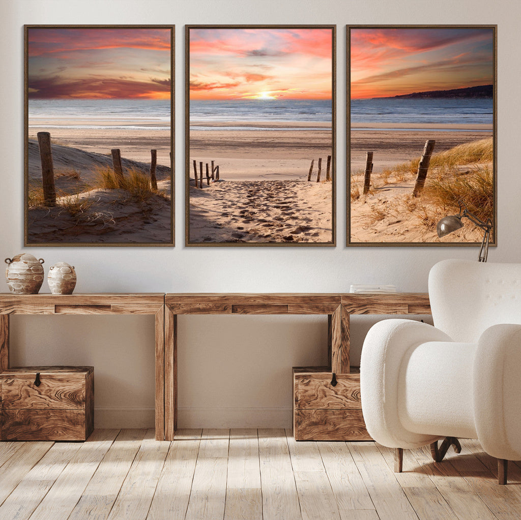 Sunset on the Sea Wall Art Canvas Print