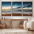 Ocean Beach Wall Art Canvas Print Sunset Artwork Print