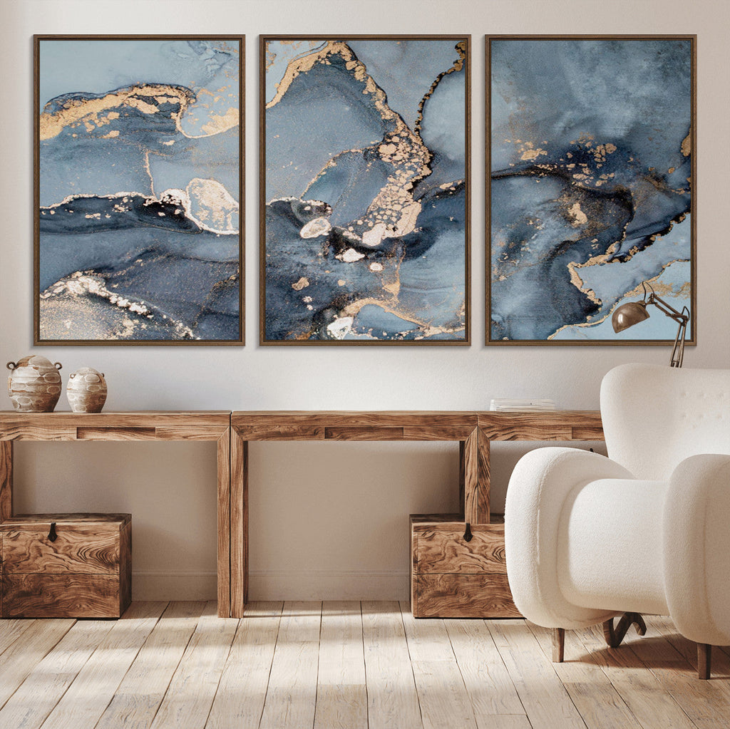 Multipanel Marble Fluid Effect Wall Art Abstract Canvas Wall Art Print
