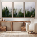 Forest Wall Art Canvas Print | Foggy Forest Wall Art | Pine Wood Forest Print