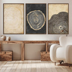 Tree Rings Canvas Wall Art Print, Minimalist Natural History in Modern Decor