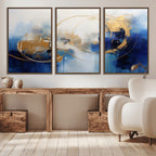 Navy Blue Abstract Wall Art Canvas Print