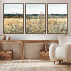 Wildflower Field Wall Art Canvas | Nature-Inspired Landscape Canvas Print for Living Room or Office