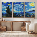 Vincent Van Gogh The Starry Night Abstract Wall Art Canvas Print