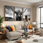 Scottish Cow Wall Art Canvas Print, Longhorn Wall Art