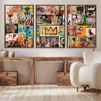 Abstract Art Collage Wall Art Canvas Print, Urban Graffiti Style