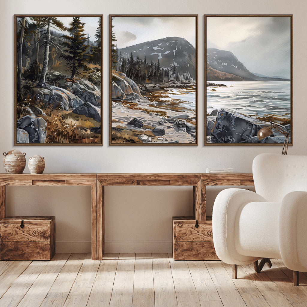 Serene Coastal View of Acadia National Park