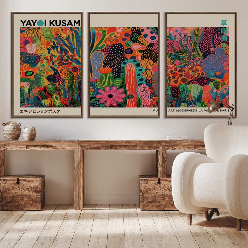 Framed Yayoi Kusama 1986 Wall Art Print | Japanese Wall Art, Wabi Sabi Abstract Landscape