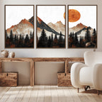 Modern Abstract Mountain Canvas Wall Art Print