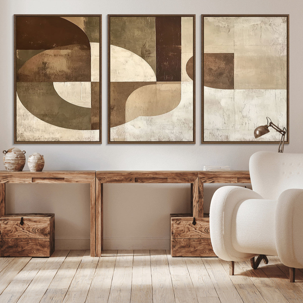 Wabi Sabi Geometric Wall Art | Abstract Modern Minimalist Canvas Print