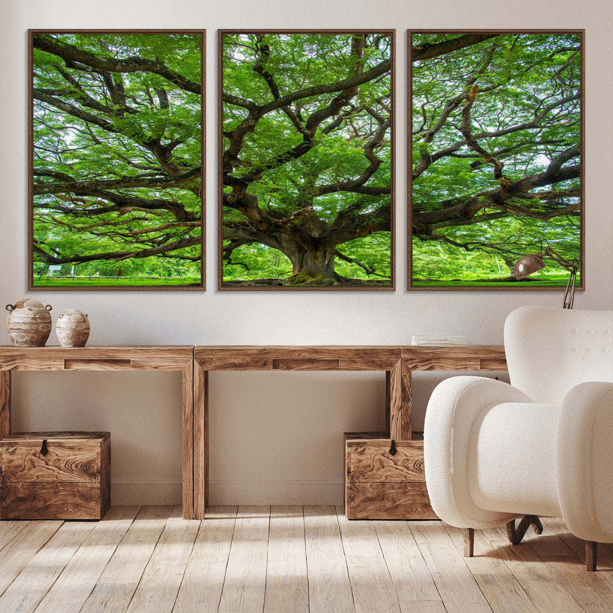 Ancient Tree Wall Art Canvas Print, Framed Sprawling Branches