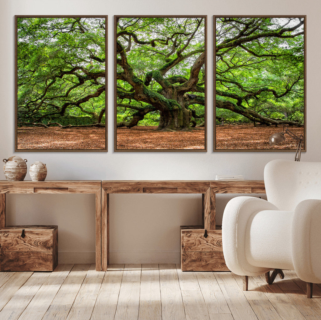 Majestic Oak Tree Wall Art Canvas Print | Ancient Branches