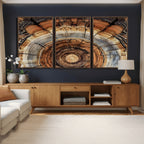 Tree Rings Wall Art Canvas Print, Rustic Wood Grain