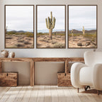 Saguaro Cactus Wall Art | Framed Desert Canvas Artwork