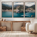 Amalfi Coast Wall Art | Framed Italian Seaside Canvas