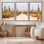 Desert Cactus Wall Art | Framed Southwestern Canvas Artwork