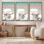 Calm Beach Wall Art | Framed Turquoise Water Canvas Artwork