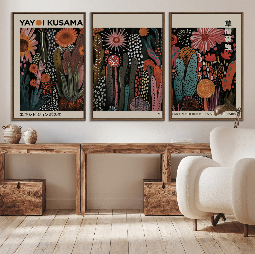 Modern Japanese Wall Art Canvas Print, Framed Abstract Mount Fuji Zen Landscape