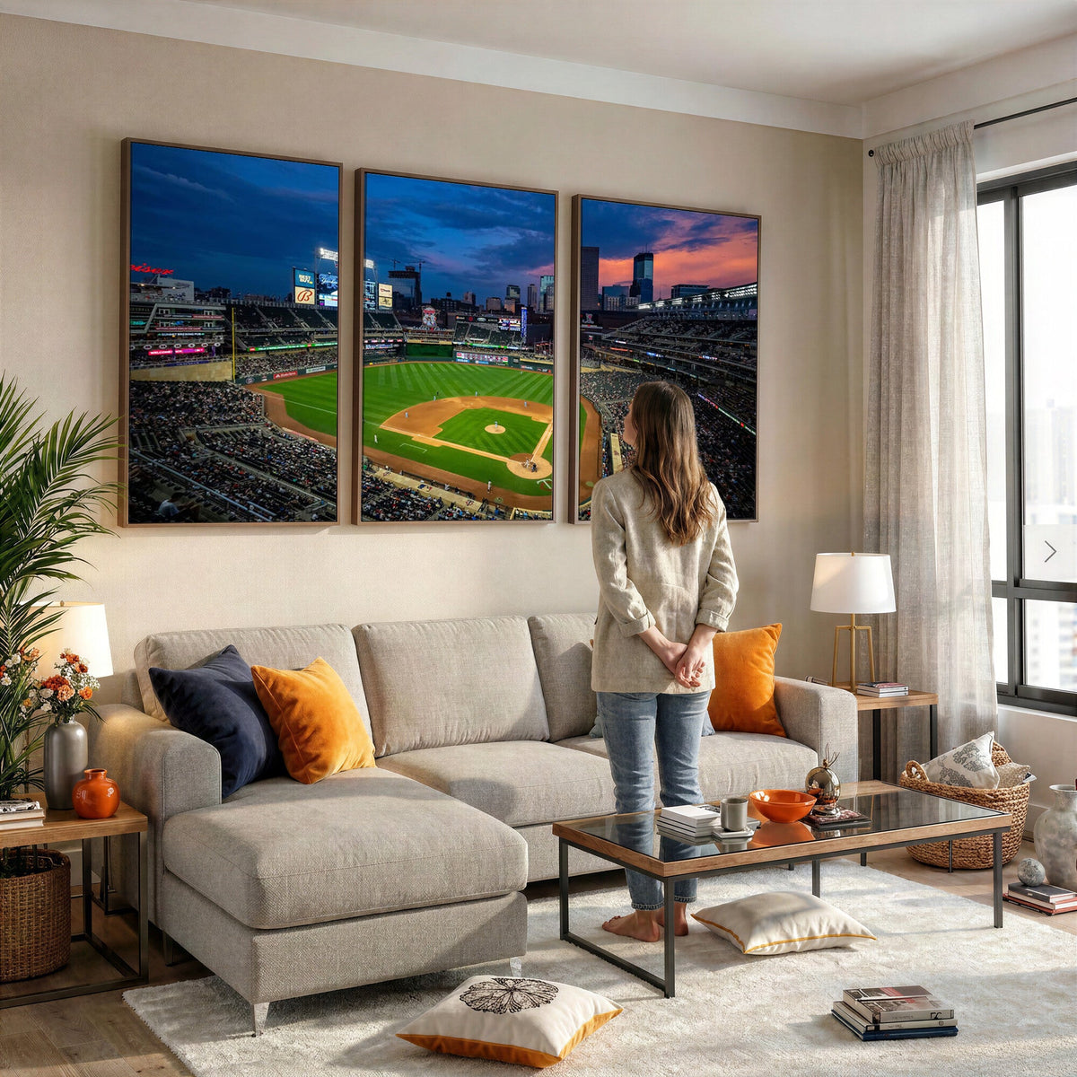 Target Field Wall Art Canvas Print, Baseball Stadium Scene