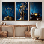 Justice Scales Statue Wall Art, Lady Justice Canvas Print