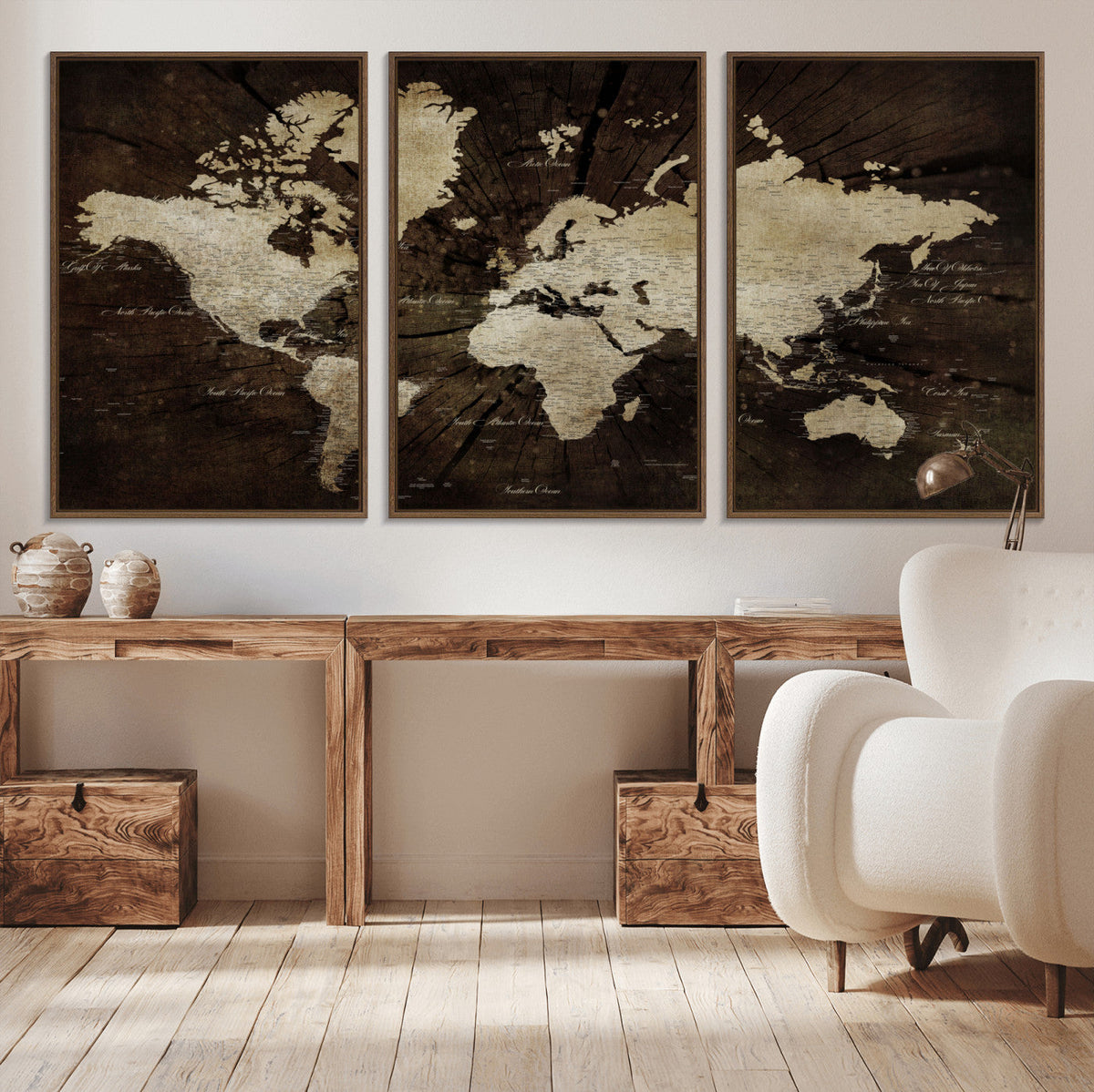 World Map Wall Art Canvas Print | Framed Travel Map Wall Art