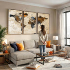 World Map Canvas Art Print | Framed Travel Map Wall Art