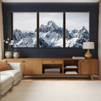 Snowy Mountain Range Canvas Print, Alpine Peaks Landscape Wall Art