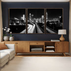 Atlanta Skyline Wall Art Canvas Print, Atlanta Downtown Night Cityscape
