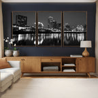 Austin Skyline Wall Art Canvas Print, Austin Downtown Night Cityscape