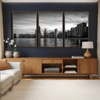 Chicago Wall Art Canvas Print, Chicago City Downtown Night Cityscape