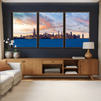 Chicago Wall Art Canvas Print - Chicago City Downtown Night Cityscape