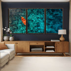 Turquoise Ocean Boat Wall Art Canvas Print