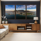 Cape Town Wall Art Canvas Print | Table Mountain Coastal Skyline Panorama