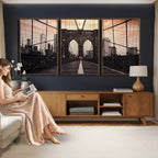 Brooklyn Bridge Canvas Wall Art, New York City Skyline Photography