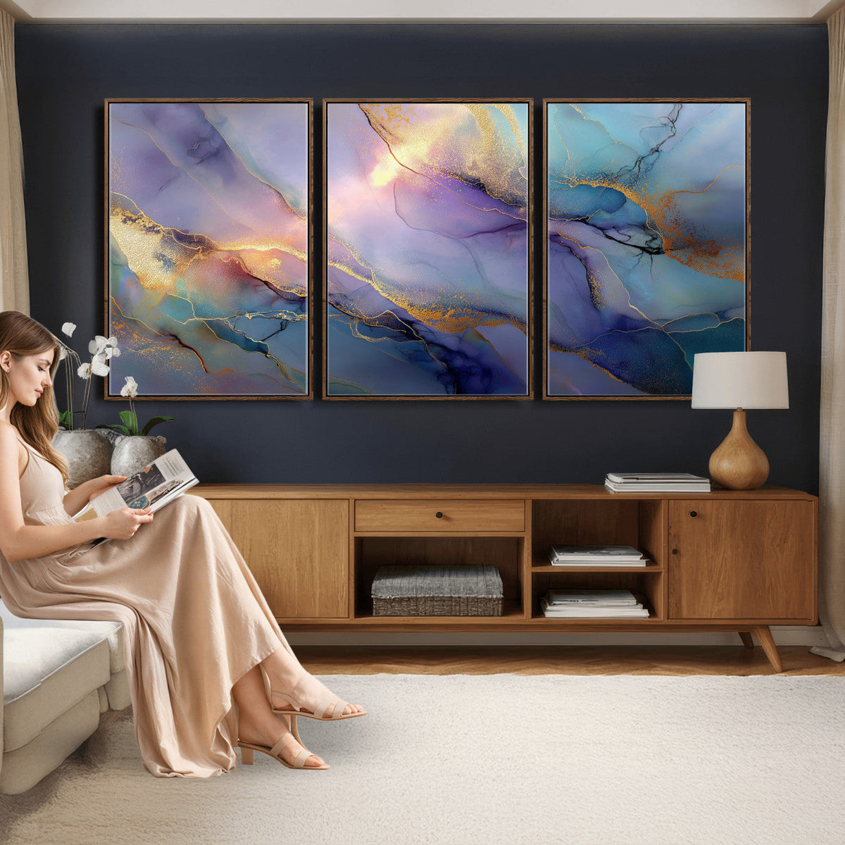 Colorful Abstract Canvas Wall Art Print, Vibrant Popup Color Art Print
