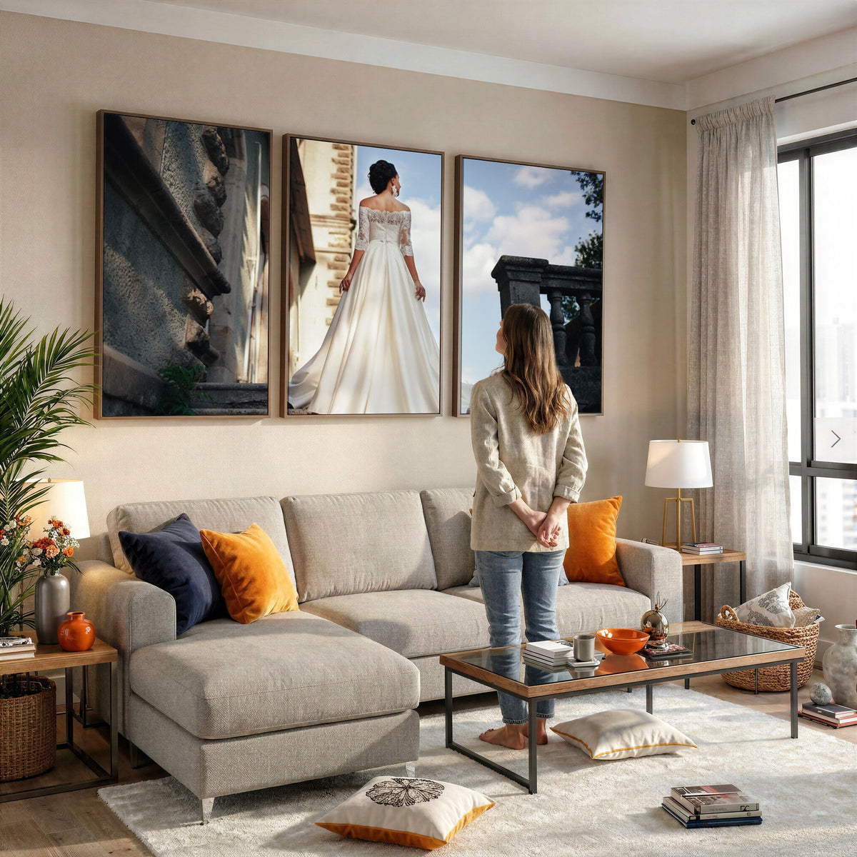 Custom 3 Panel Canvas Print, Personalized Photo Split Wall Art Set