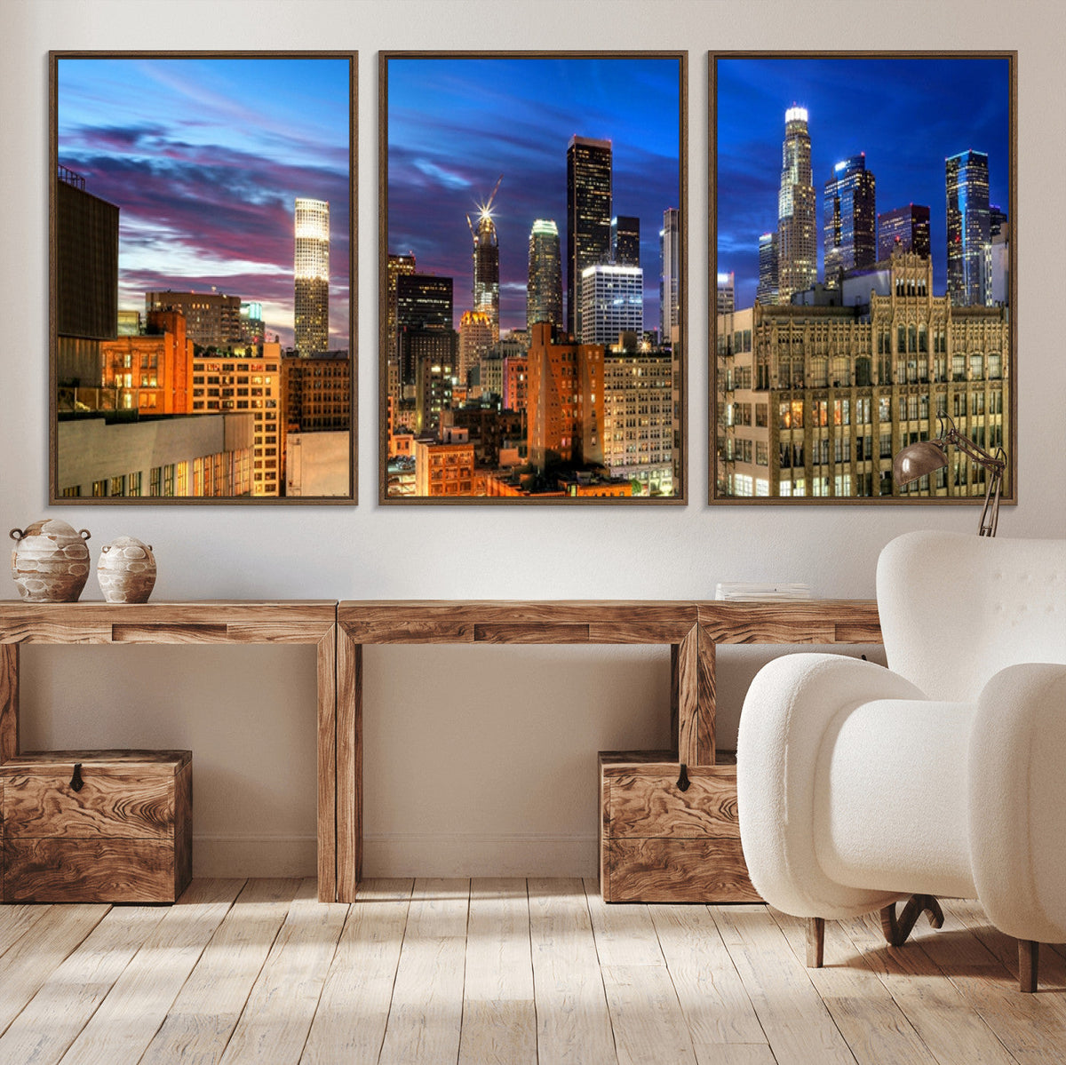 Los Angeles Night Wall Art Canvas Print