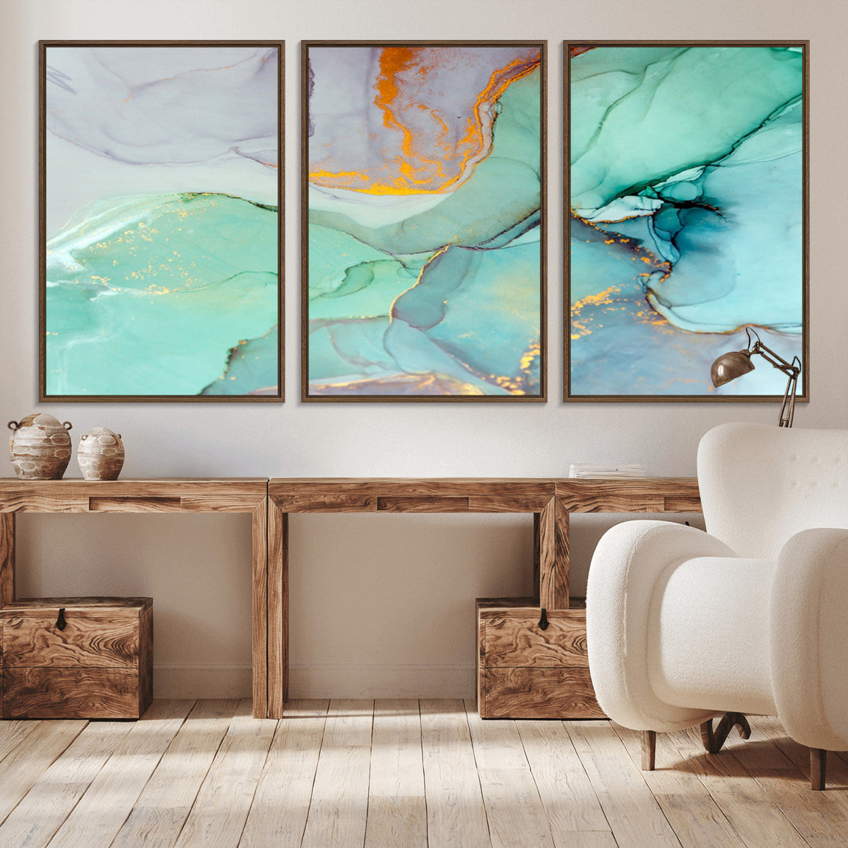 Colorful Marble Fluid Effect Canvas Wall Art Print