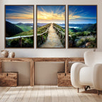 Mountain and Sunset Wall Art Canvas Print