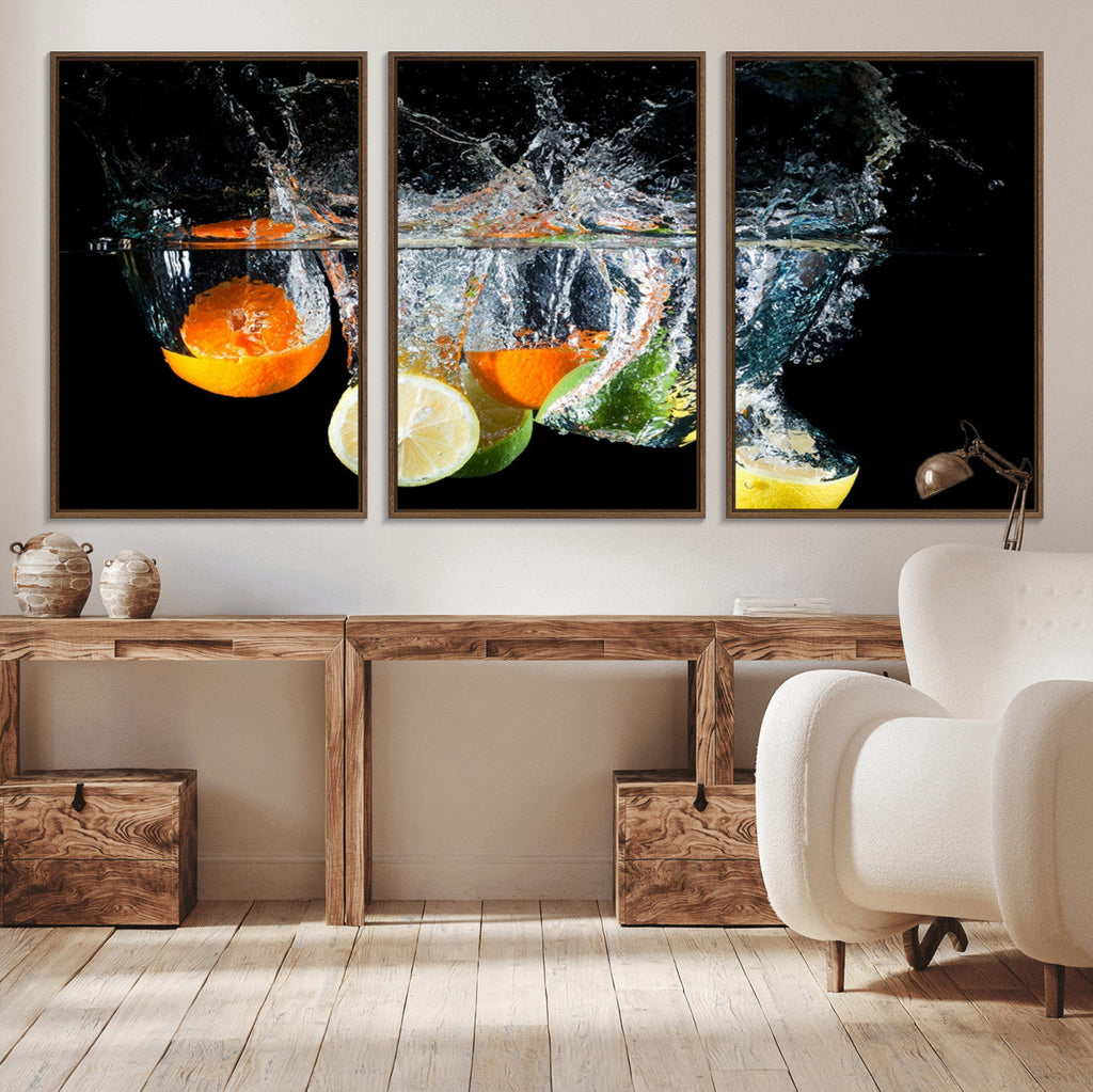 Kitchen Wall Art, Kitchen Fruits Art Canvas Print