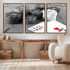 Poker Game Cards Wall Art Canvas, Multi Panel Wall Art