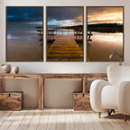 Serene Lake Pier at Sunset Canvas Print | Landscape Wall Art | Ready to Hang