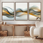 Abstract Wave Canvas Wall Art | Fluid Contemporary Elegance in Motion