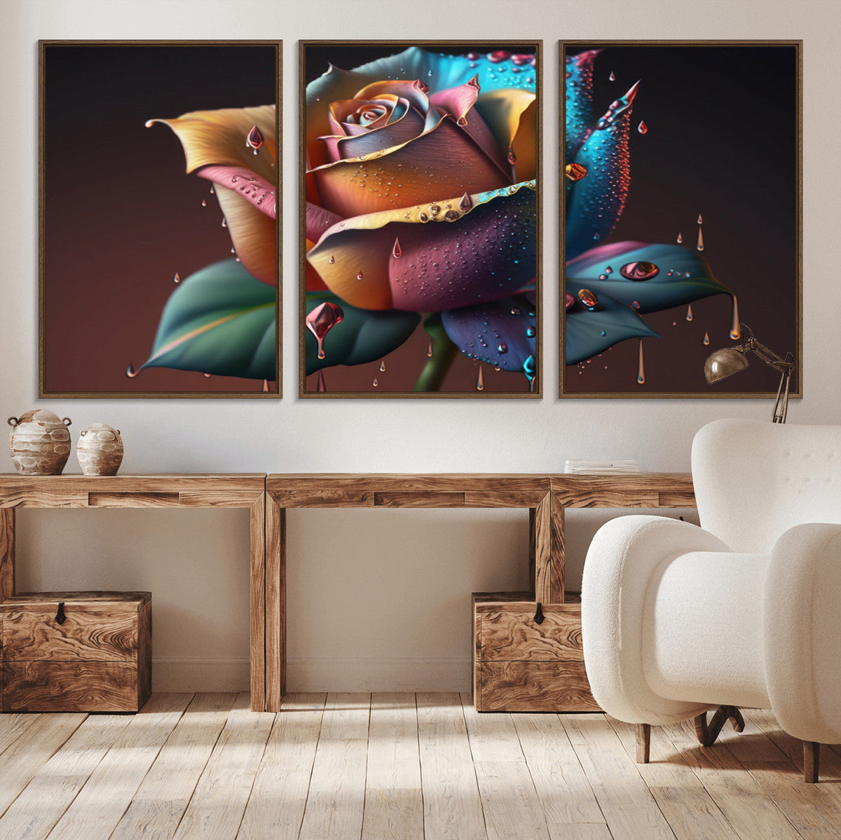 Abstract Rose Wall Art Canvas Print