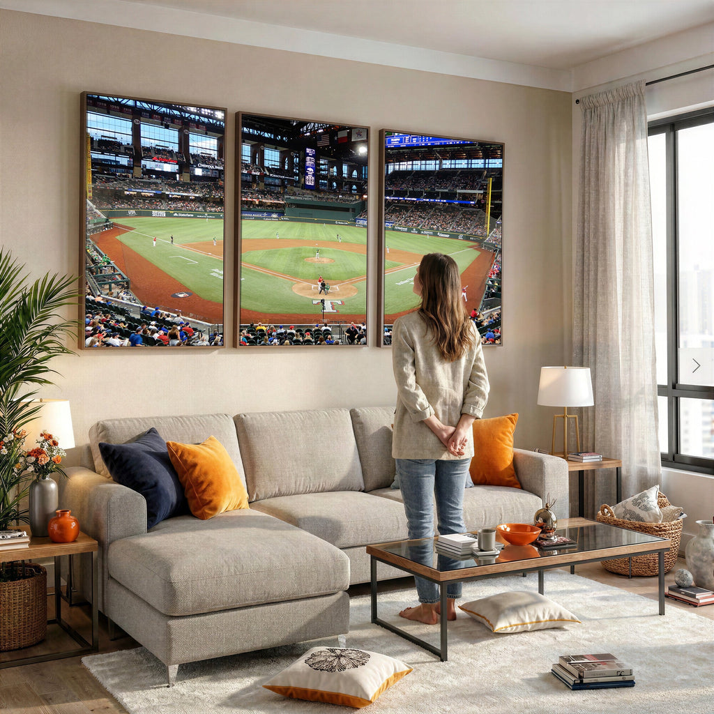 Texas Rangers Baseball Team Print, Arlington Globe Life Field Stadium Wall Art