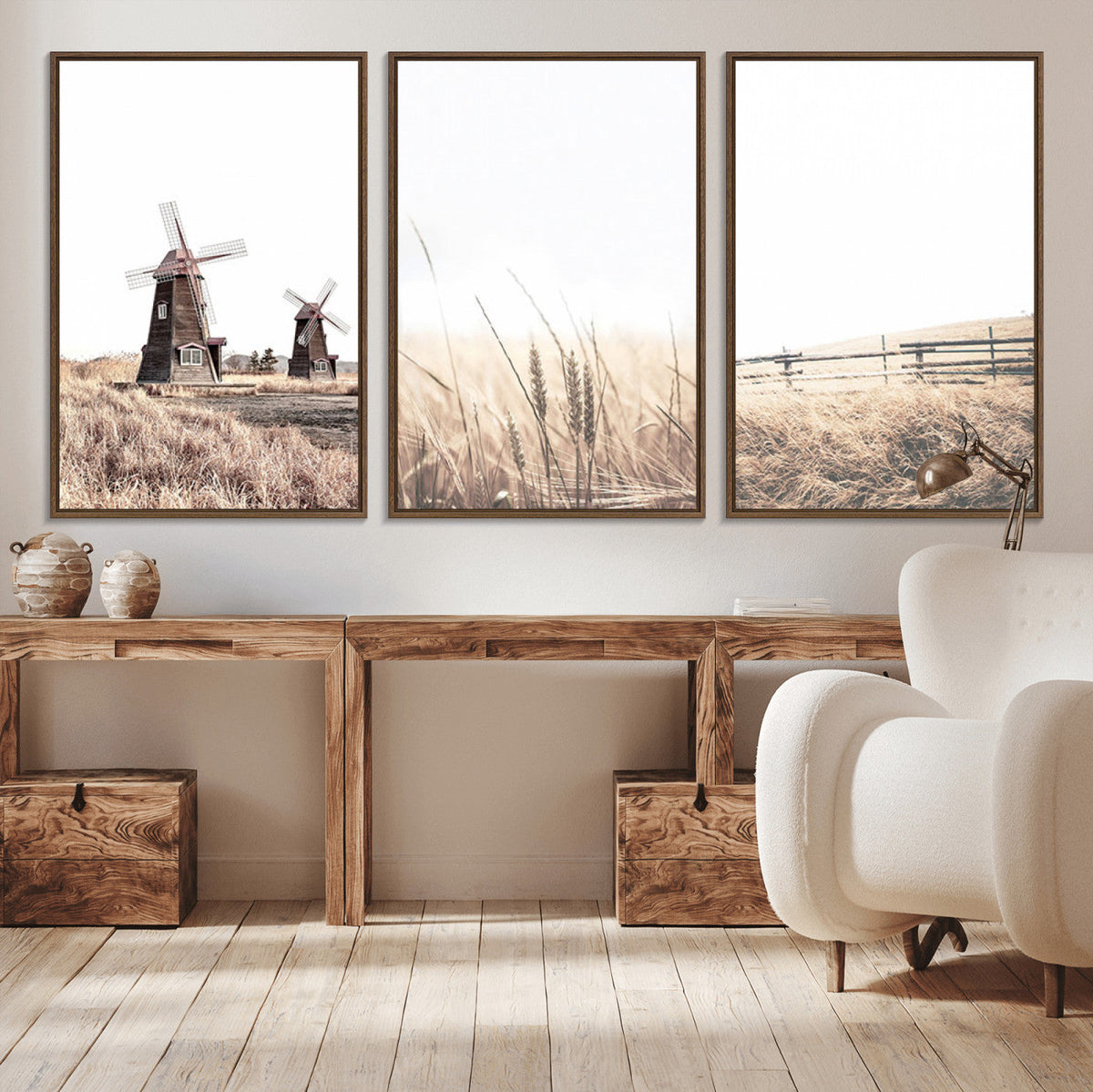 Farm Prints, Set of 6 Farmhouse Wall Art Canvas, Country House Decor