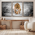 Jaguar Wall Art Canvas Print, Majestic Big Cat in Focused Pursuit