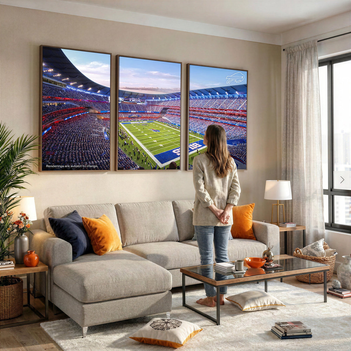 Buffalo Bills Football Team Print Canvas, Buffalo Highmark Stadium